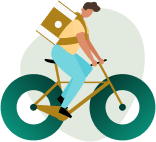 Bike rider delivering legal document for divorce process serving