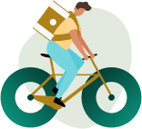Bike rider delivering legal document for divorce process serving